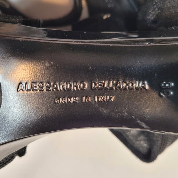 ALESSANDRA DELL'ACQUA Shoes Women's Black Stilettos Platform Heels Italy Sz 5.5 - Picture 8 of 14